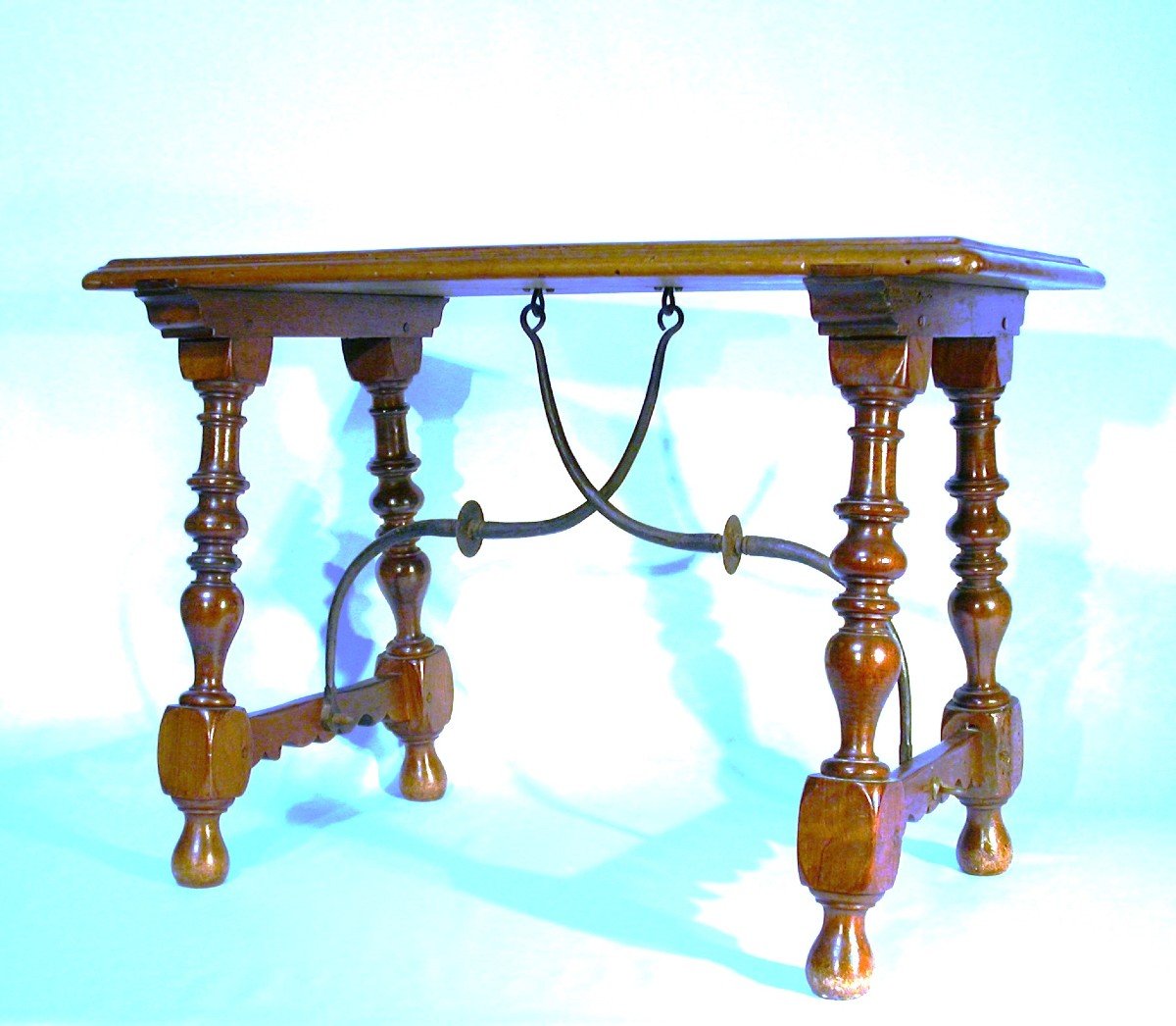 Rare Small “spanish” Walnut Table-photo-8