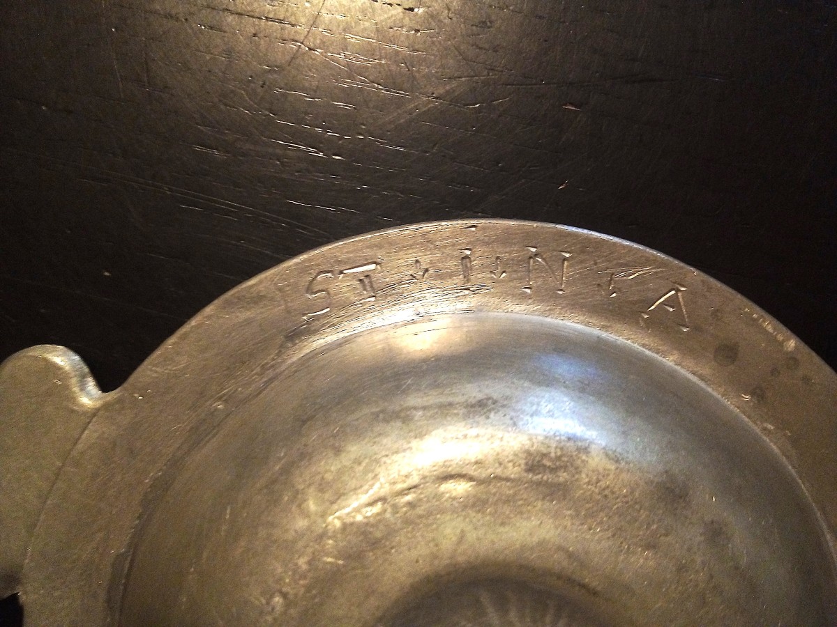 RARE PALETTE À SAIGNER EN ETAIN  - POITIERS, CIRCA 1700-photo-2