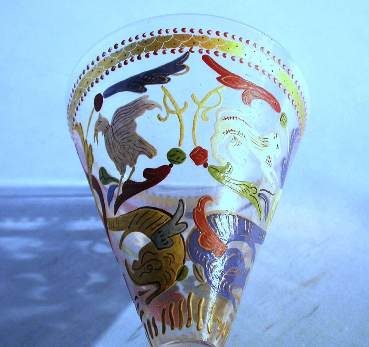 Rare Enamel Glass - South Germany Or Venetia, XVII Th C.-photo-4