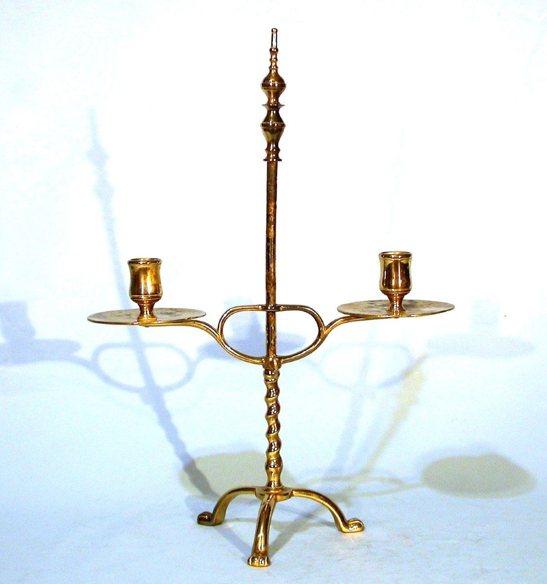 Rare Brass Chandelier, 17th Century-photo-6