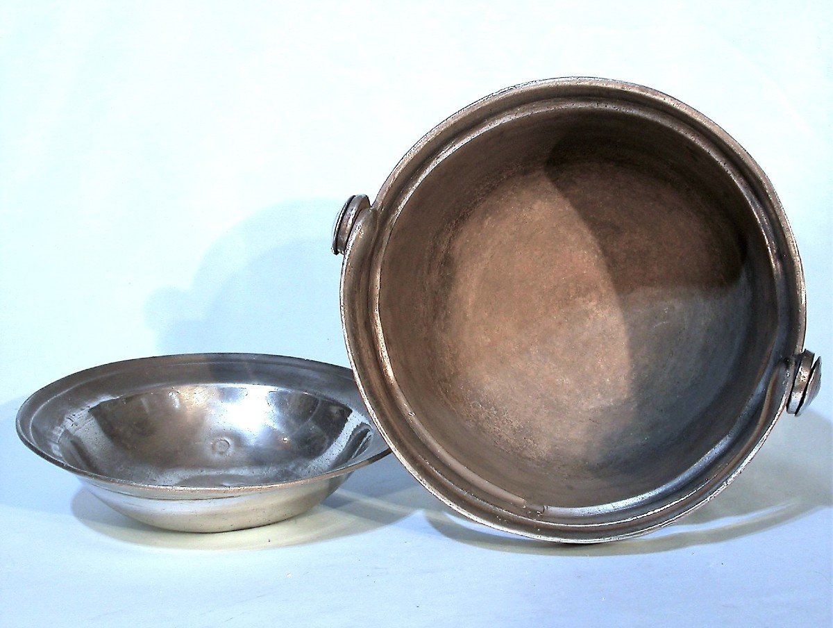 Pewter Dinner Carrier  - Anjou, Circa 1800-photo-1