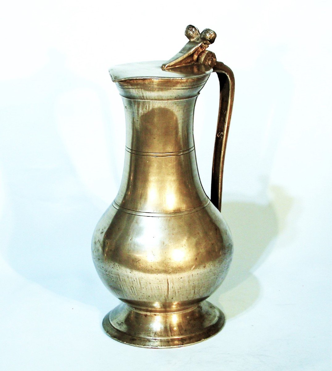 Pewter Wine Pitcher  - Besançon (burgondy), 18th Century-photo-3