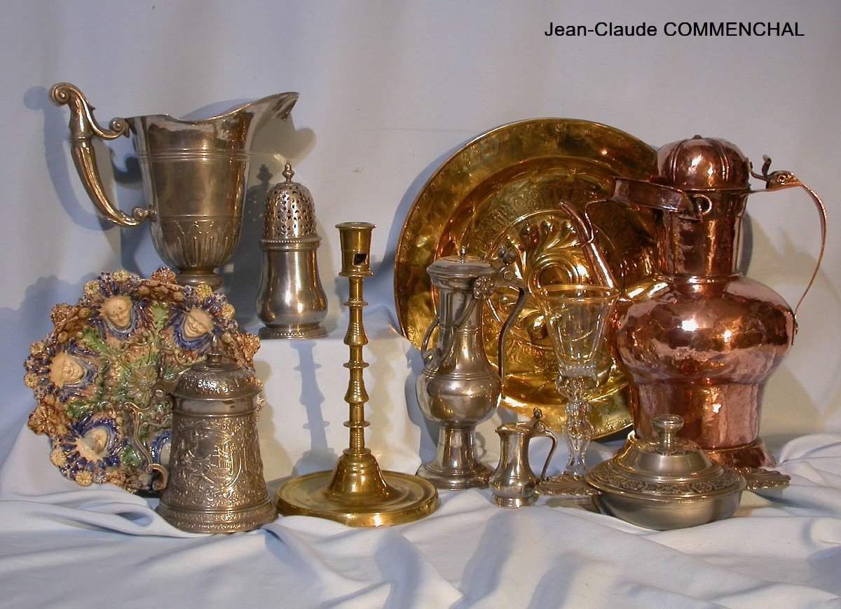 Pair Of Large Pewter Dishes (tin) - London, 18th Century-photo-7