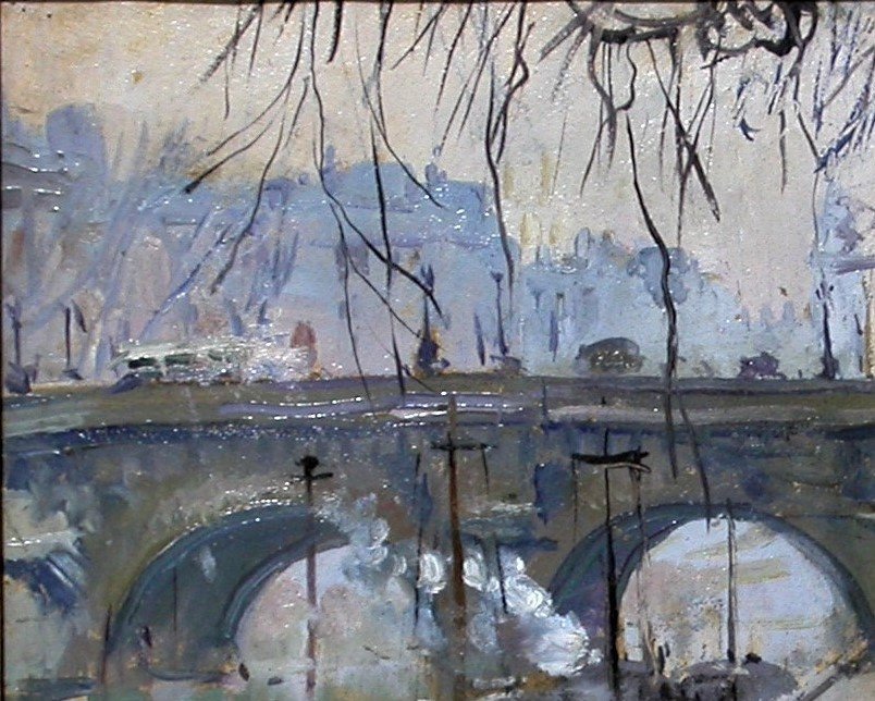 Painting By Henri Pontoy - The Quai Conti-photo-3