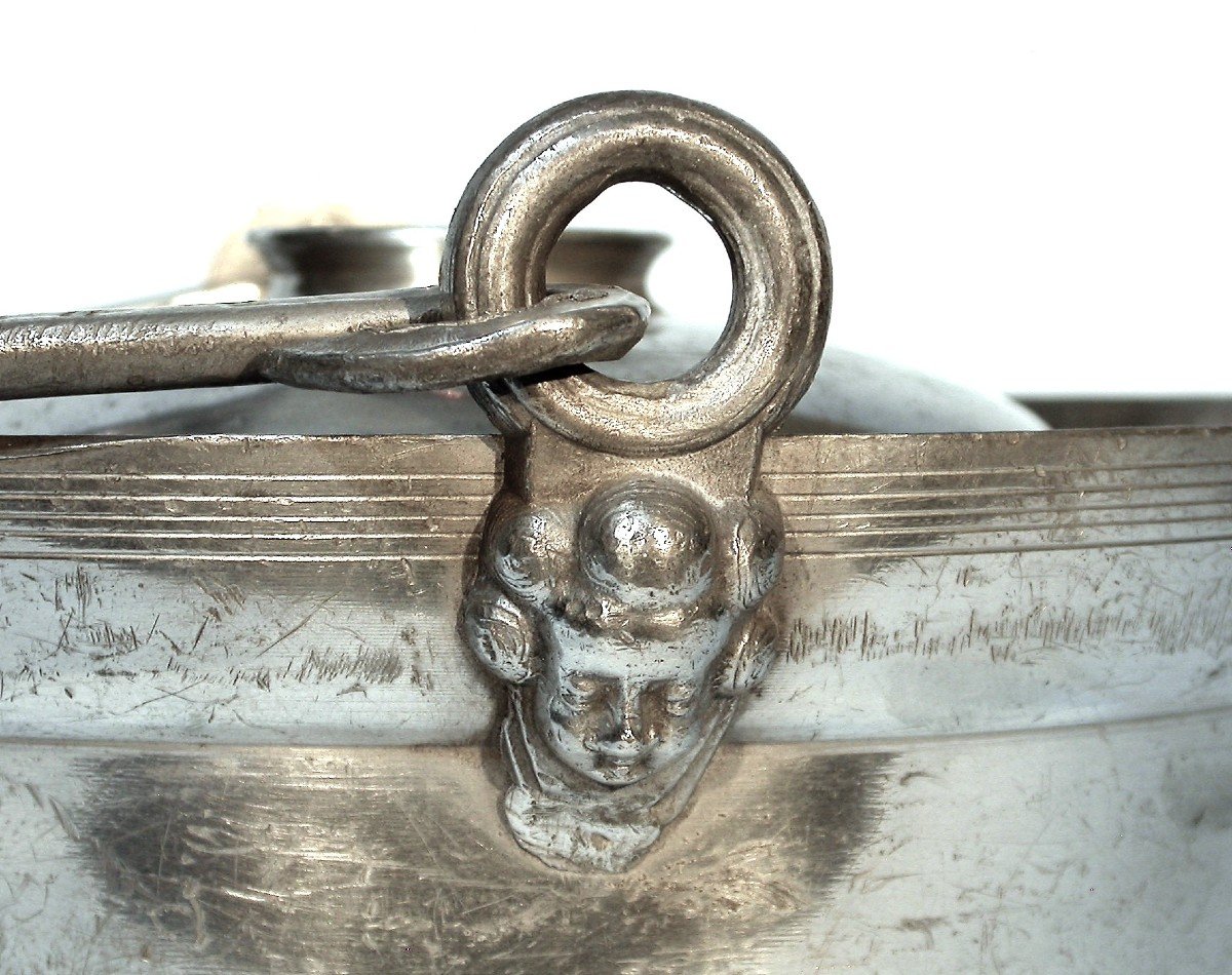 Pewter Dinner Carrier  - Avallon (burgundy), End Of The 18th Century-photo-1