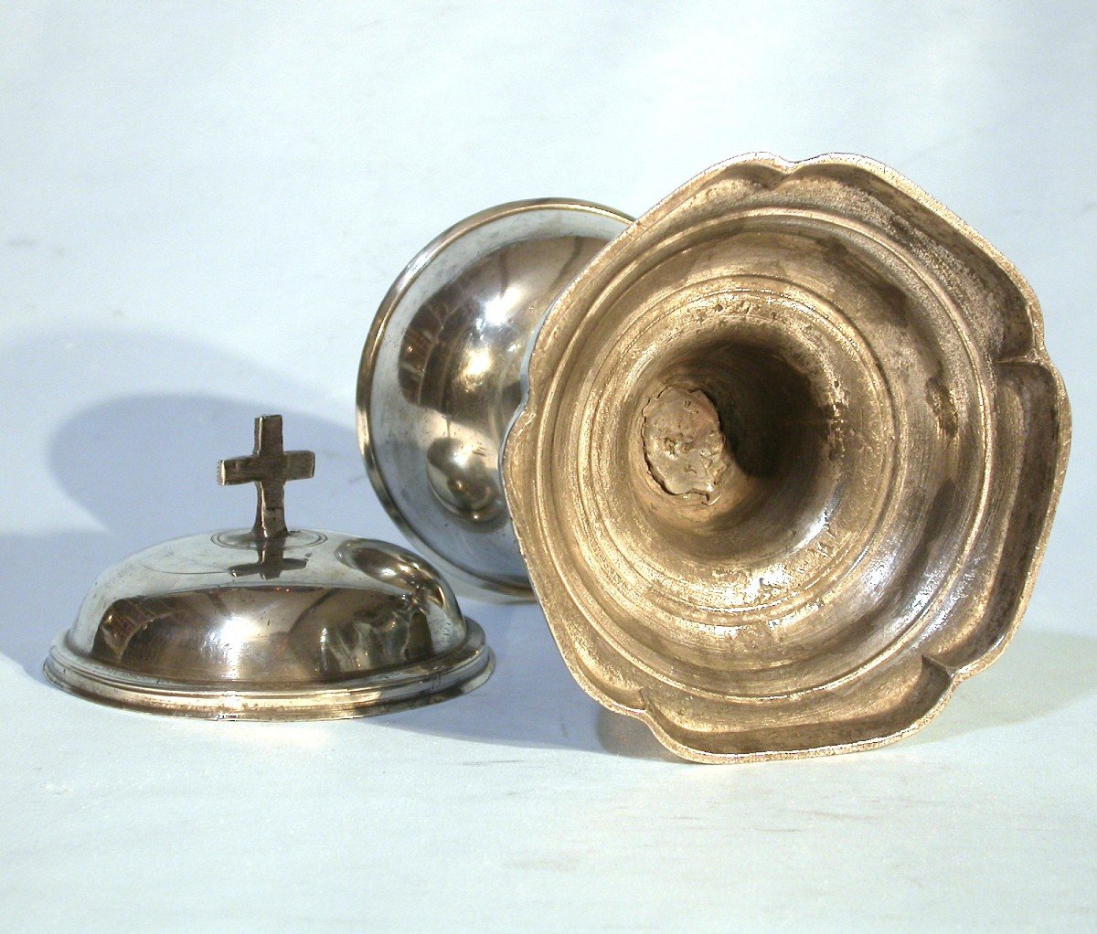 Pewter Ciborium  - Rouen, 18th Century-photo-1