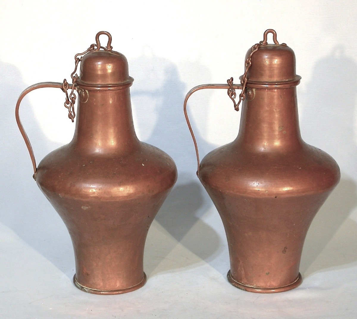 Pair Of Copper Wine Jugs - Portugal (reguengos)-photo-2