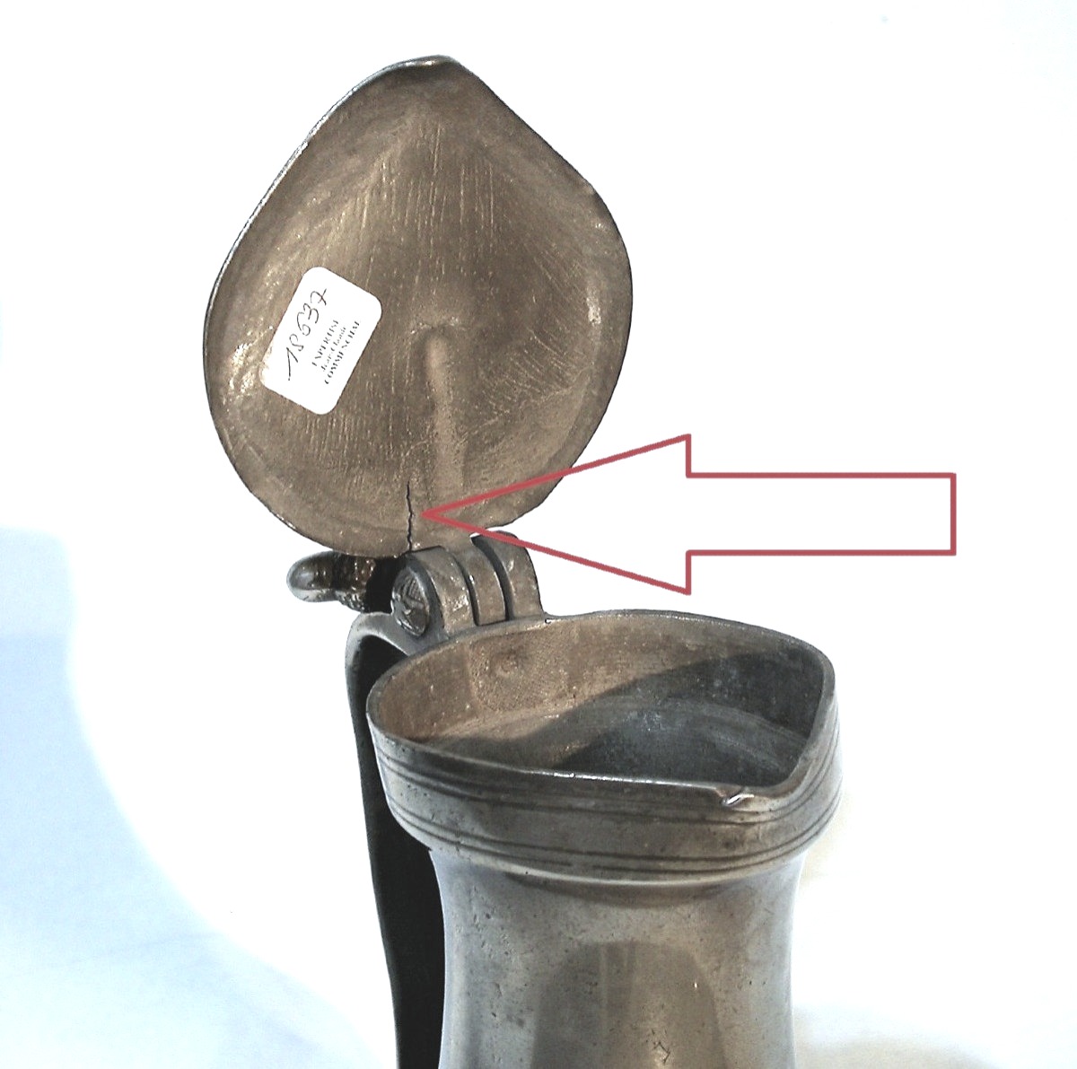 Pewter Wine Pitcher - Pont-audemer (upper Normandy), 18th Century-photo-3