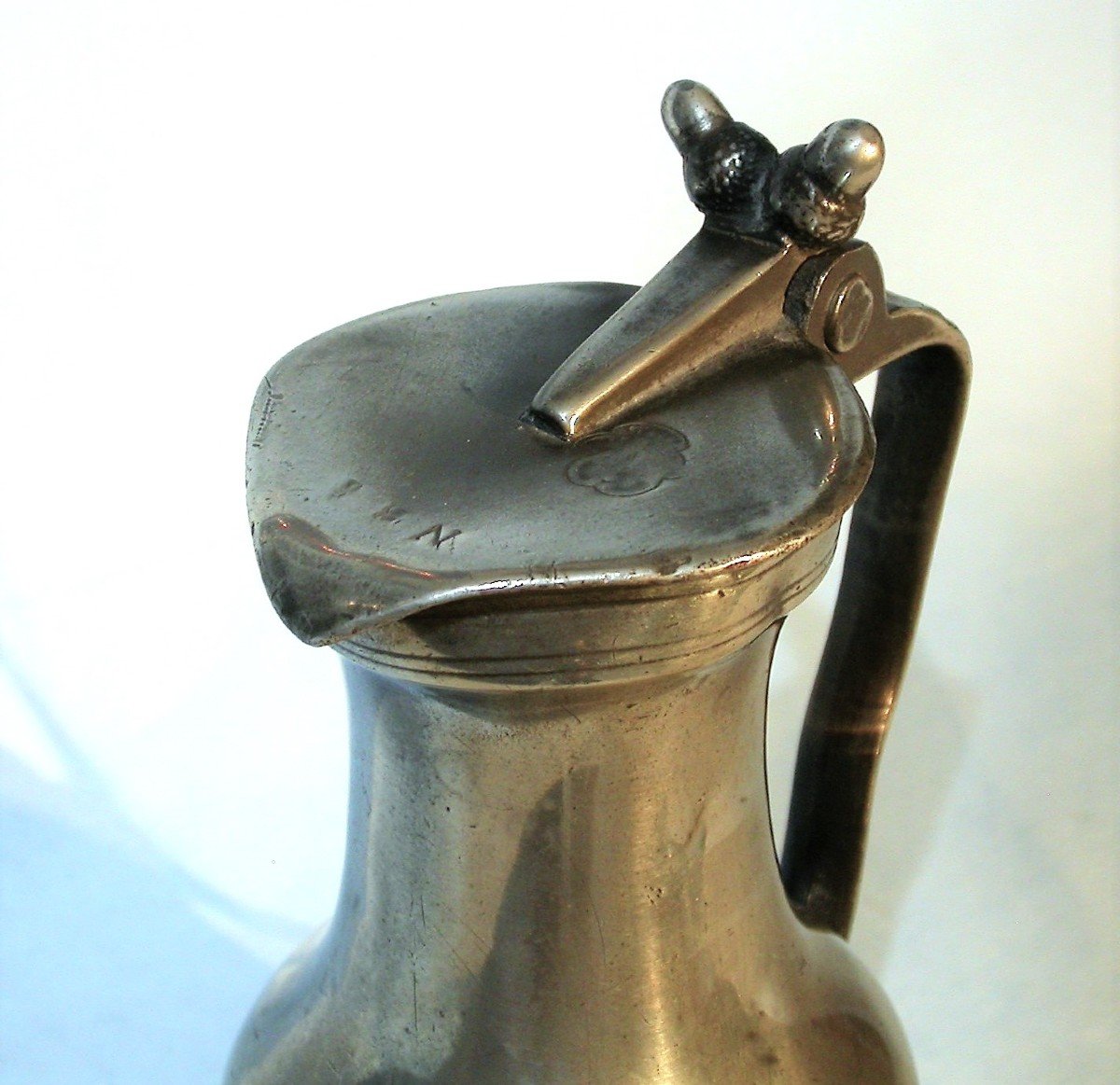 Pewter Wine Pitcher - Pont-audemer (upper Normandy), 18th Century