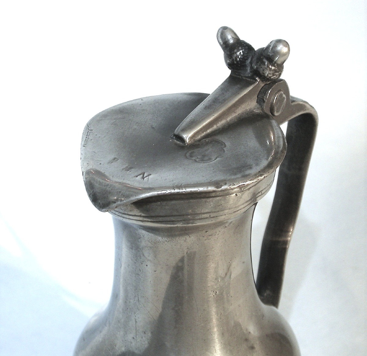 Pewter Wine Pitcher - Pont-audemer (upper Normandy), 18th Century