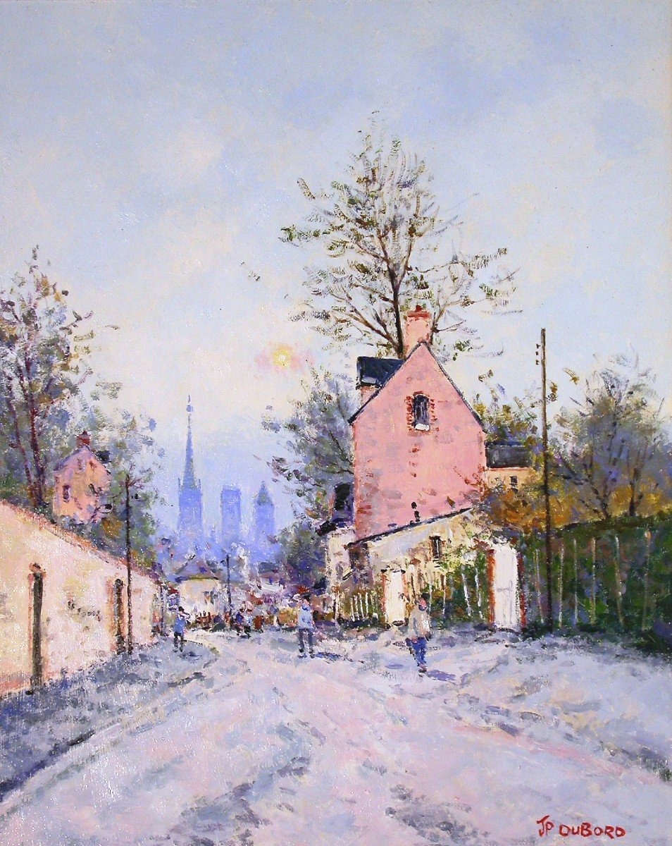 TABLEAU - HUILE SUR TOILE DE J-P DUBORD - ECOLE DE ROUEN-photo-2