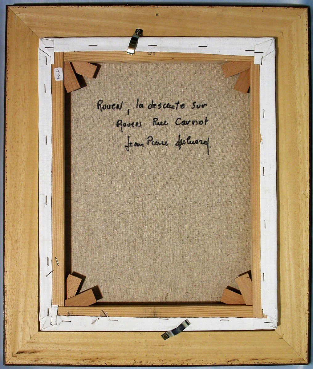TABLEAU - HUILE SUR TOILE DE J-P DUBORD - ECOLE DE ROUEN-photo-3