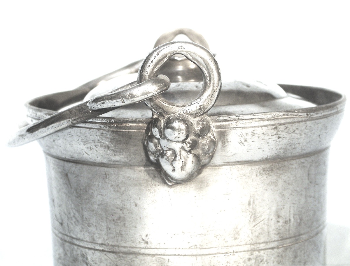 Pewter Dinner Carrier - Clamecy (burgundy), 19th Century-photo-2