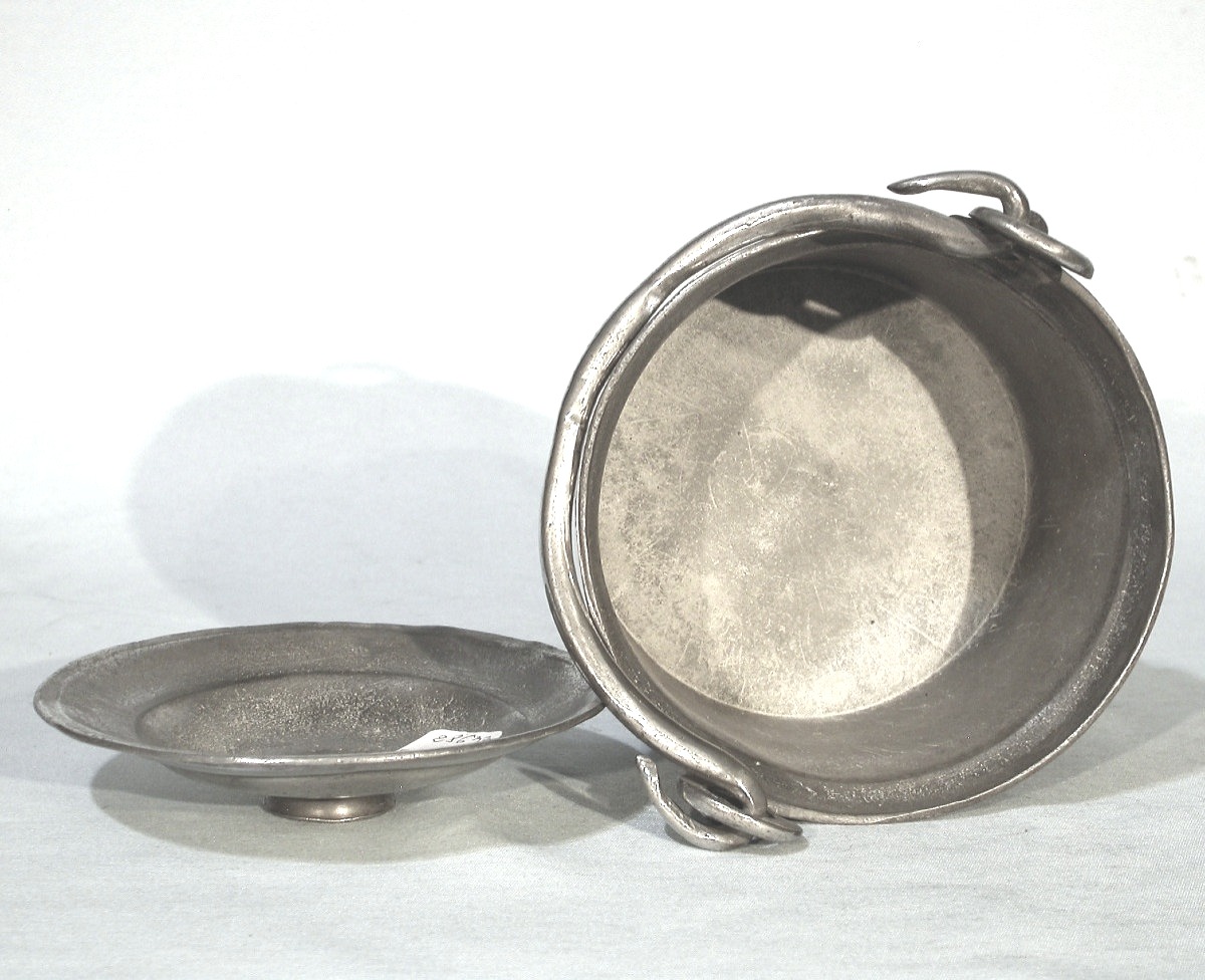 Pewter Dinner Carrier - Clamecy (burgundy), 19th Century-photo-4
