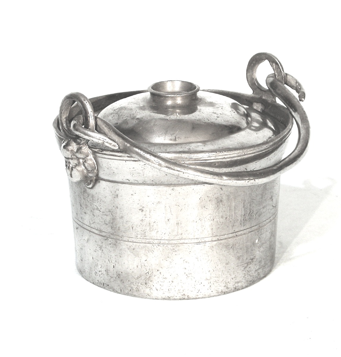 Pewter Dinner Carrier - Clamecy (burgundy), 19th Century-photo-1