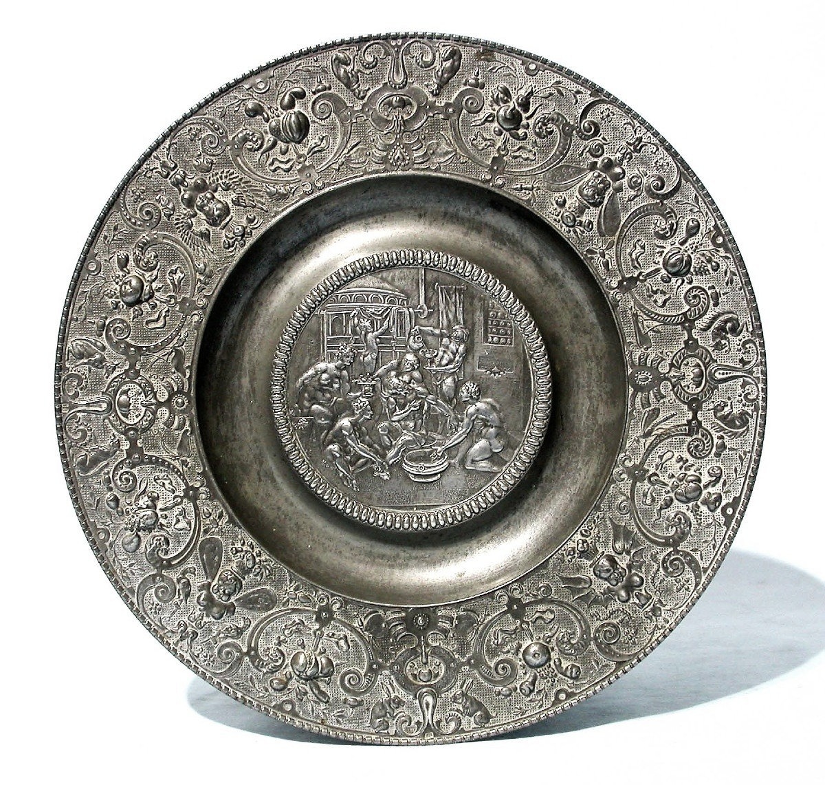 “art Nouveau” Pewter Dish By Jules Brateau (ulysse)
