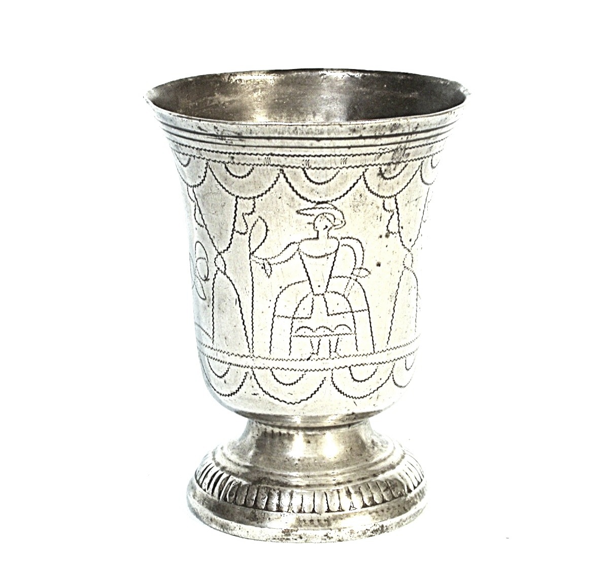 TIMBALE EN ETAIN DE RENE PARRAIN - PARIS, XVIII ème s
