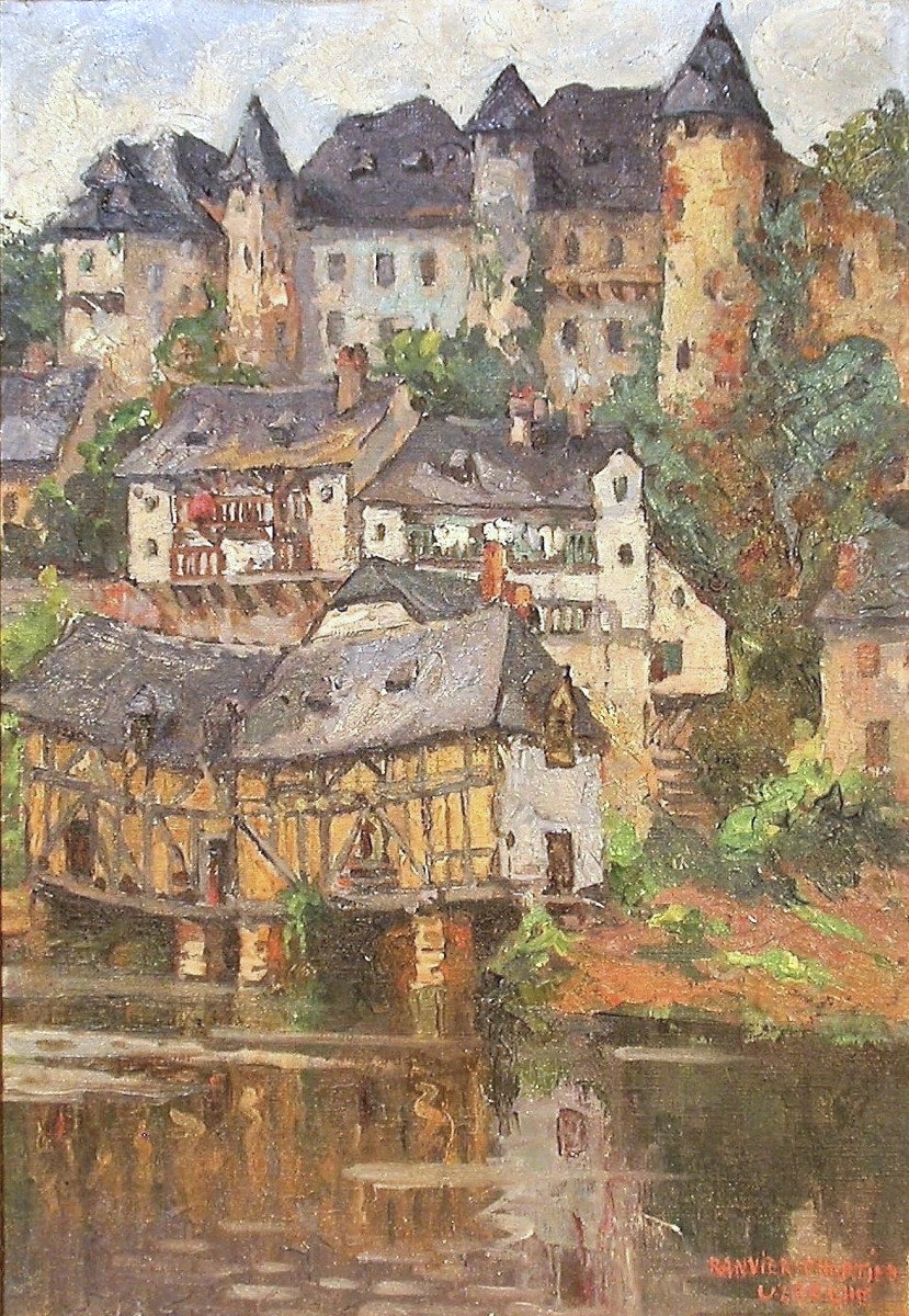 Oil On Canvas By Lucie Ranvier-chartier - Uzerche-photo-2