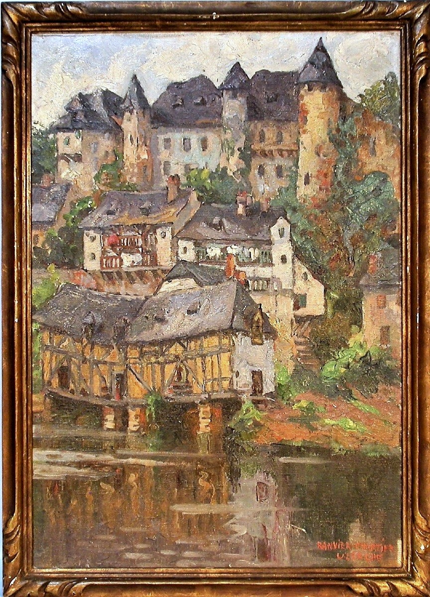 Oil On Canvas By Lucie Ranvier-chartier - Uzerche-photo-2