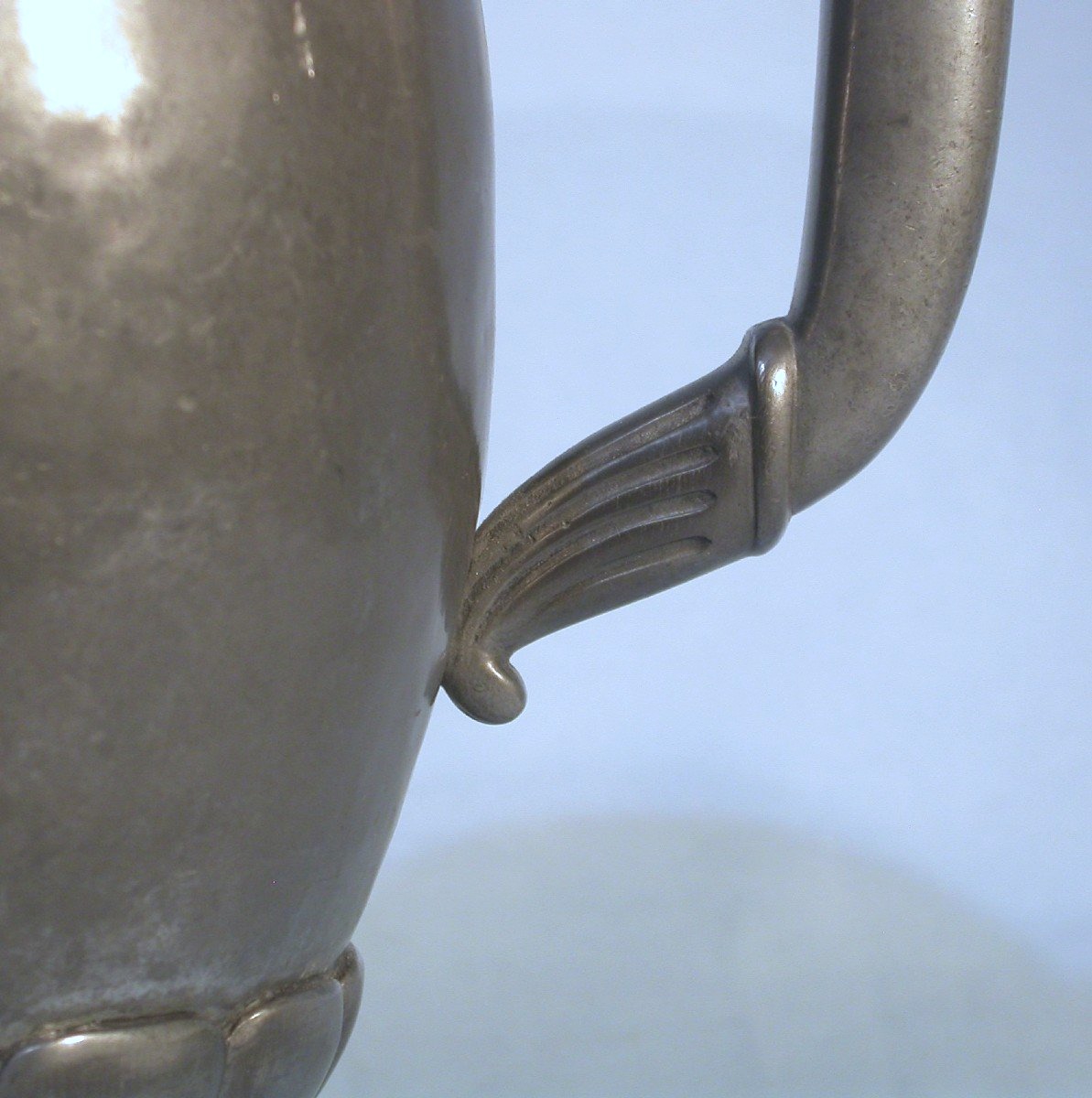 "art Deco" Pewter Pitcher By Pierre Plasait-photo-3