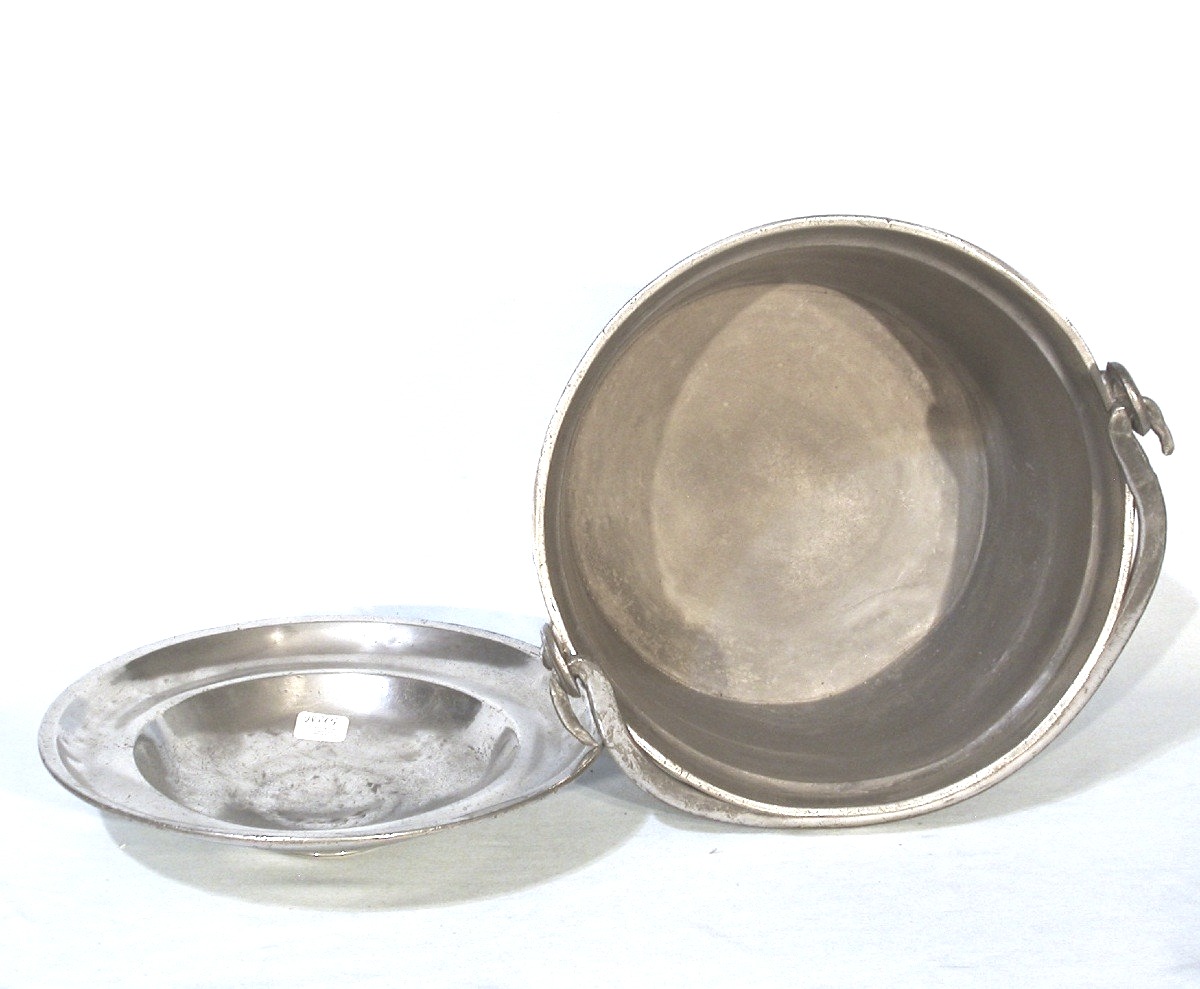 Pewter Dinner Carrier - Clamecy (burgundy), Circa 1800-photo-3