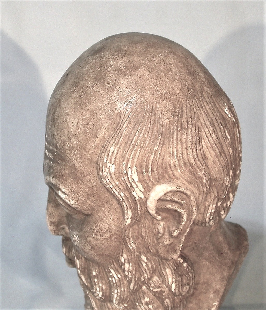 SCULPTURE - TETE D'HOMME EN MARBRE - ITALIE (?), FIN XV ème / XVI ème s -photo-2