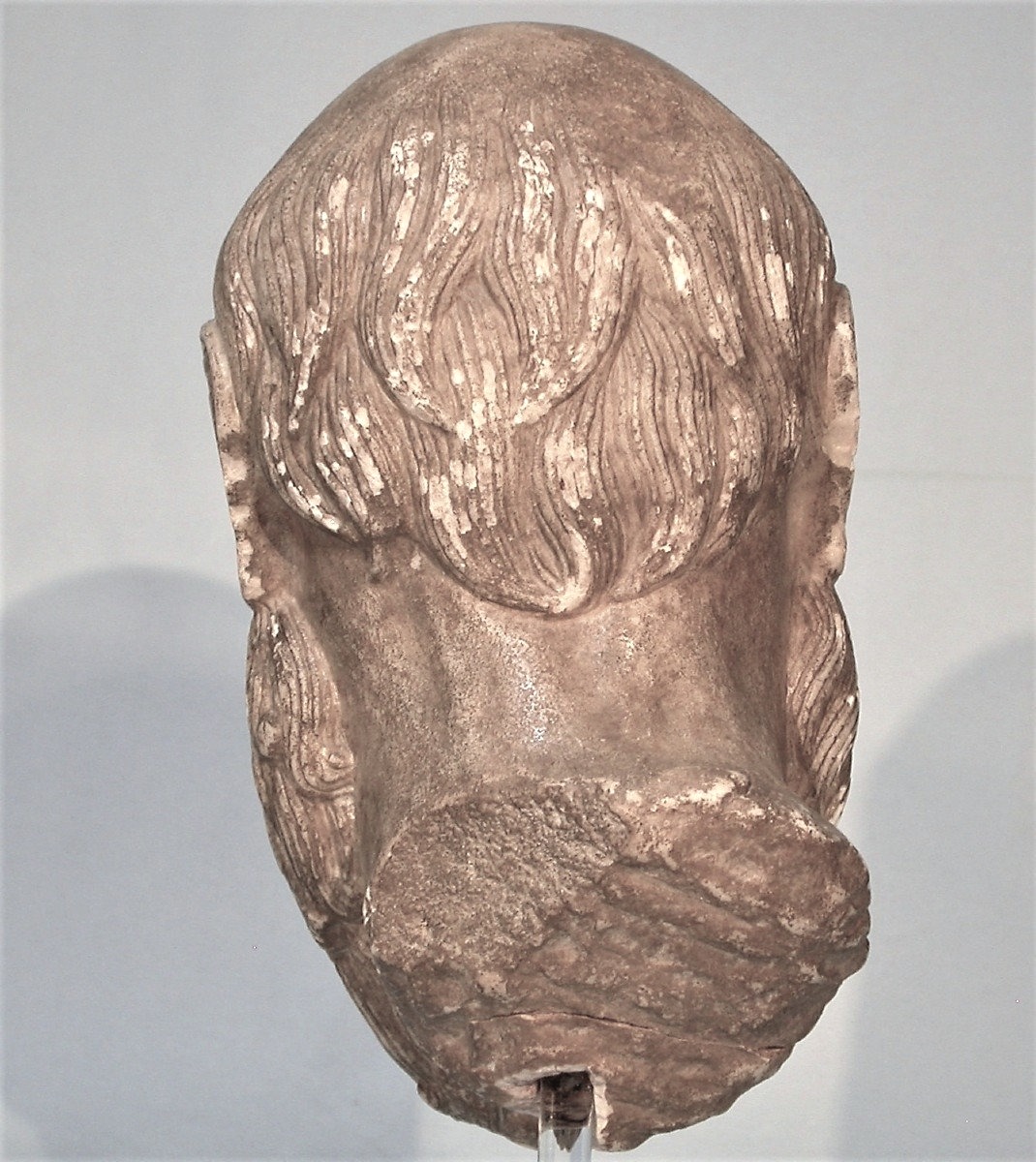 SCULPTURE - TETE D'HOMME EN MARBRE - ITALIE (?), FIN XV ème / XVI ème s -photo-3
