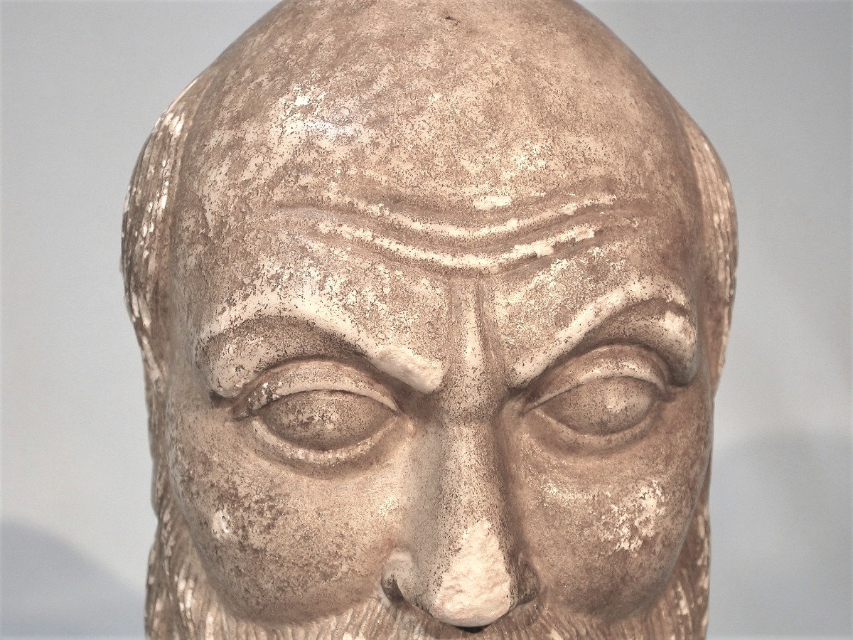 SCULPTURE - TETE D'HOMME EN MARBRE - ITALIE (?), FIN XV ème / XVI ème s -photo-4
