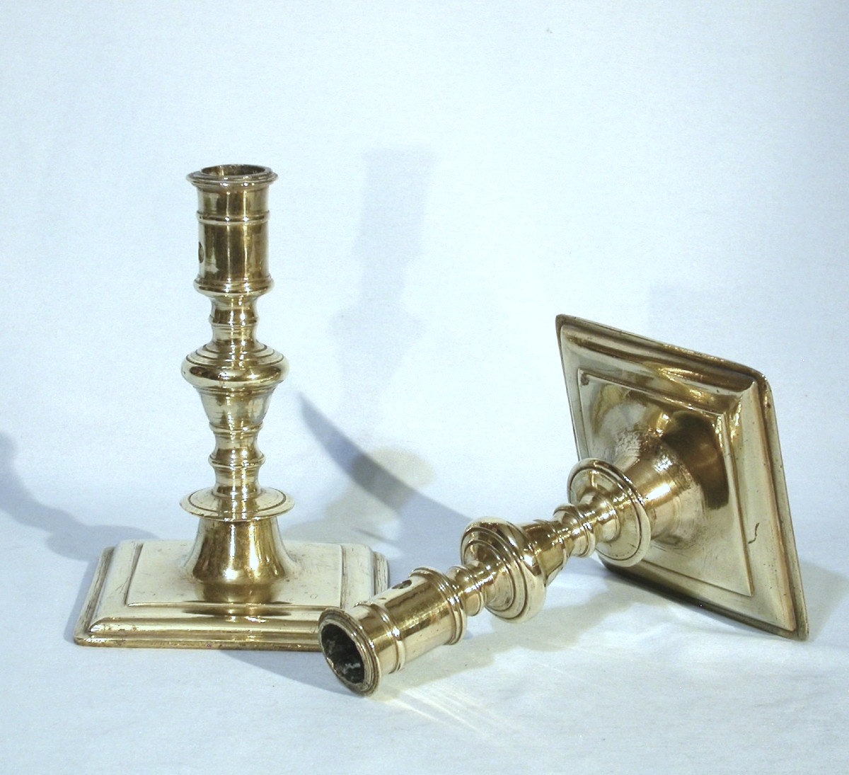 Pair Of Bronze Candlesticks - End Of The 17th Century