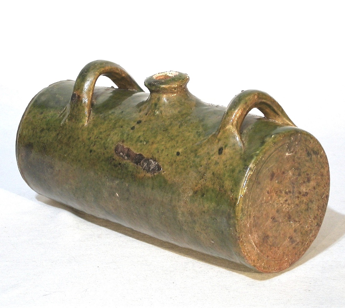 Glazed Earth Hot Water Bottle - Brissard, 19th Century-photo-4