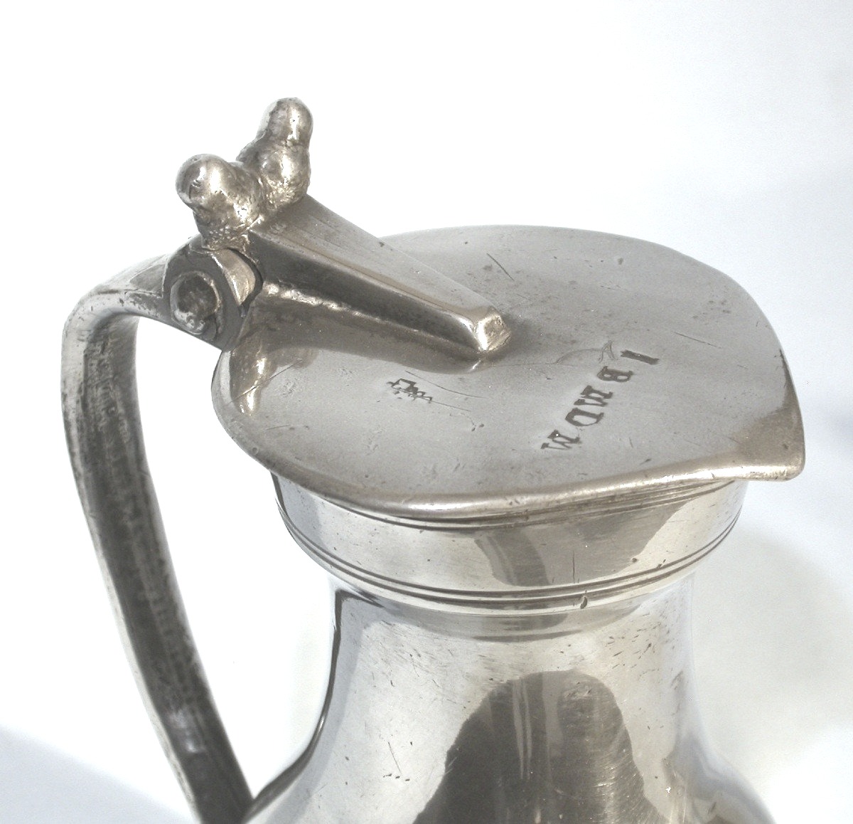 Pewter Wine Pitcher - Rouen, 18th Century-photo-3