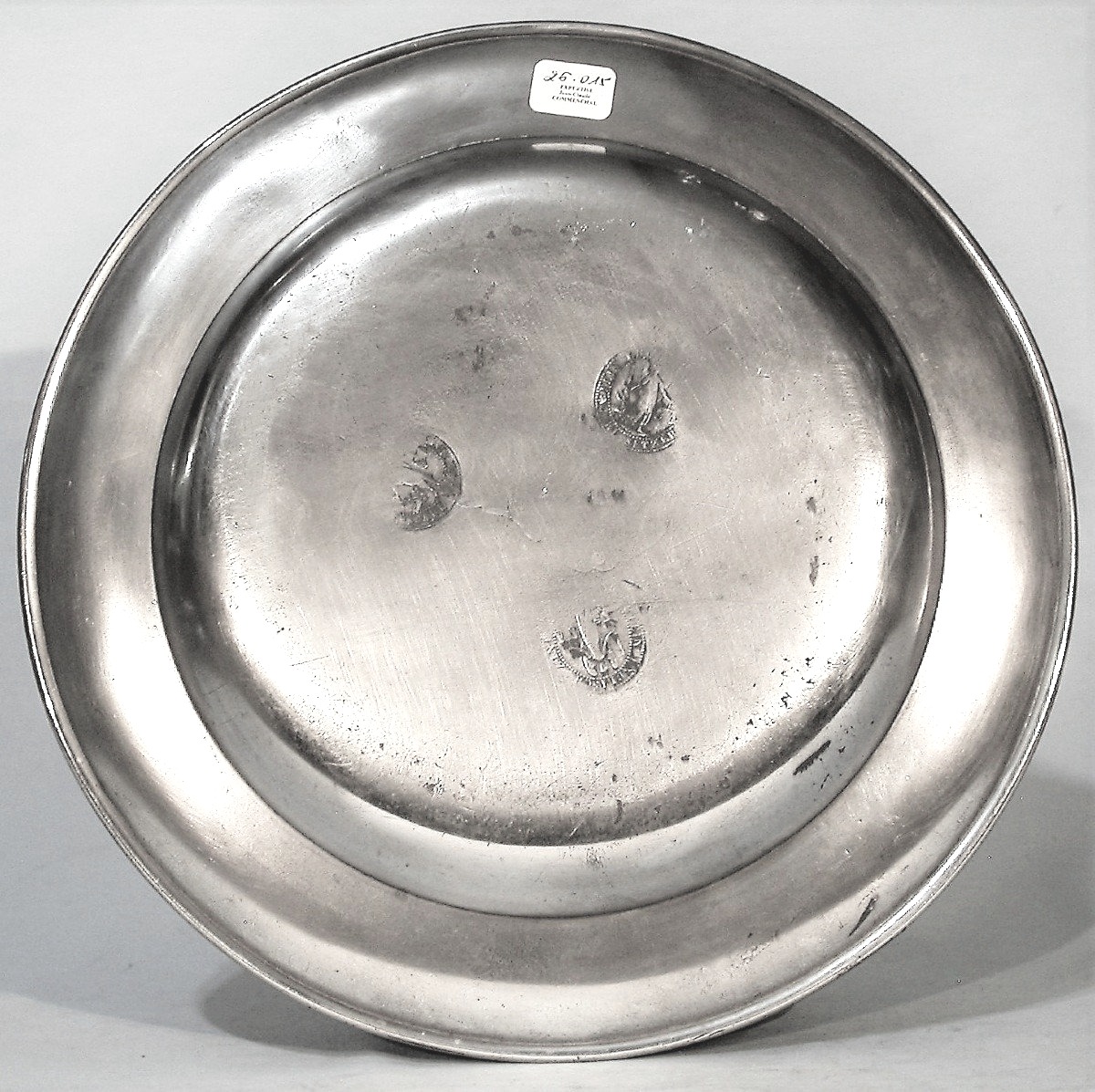 PLAT EN ETAIN - HEILBRONN, XIX ème s (Portrait équestre de Knyphausen)-photo-3