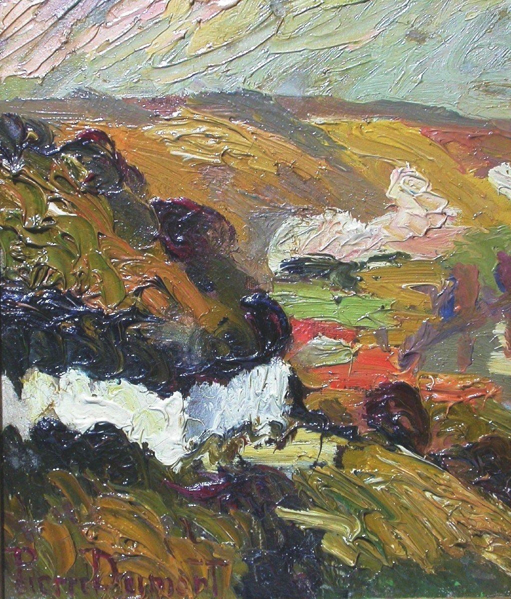 The Seine At Les Andelys - Pierre Dumont - Post-impressionist School -photo-2