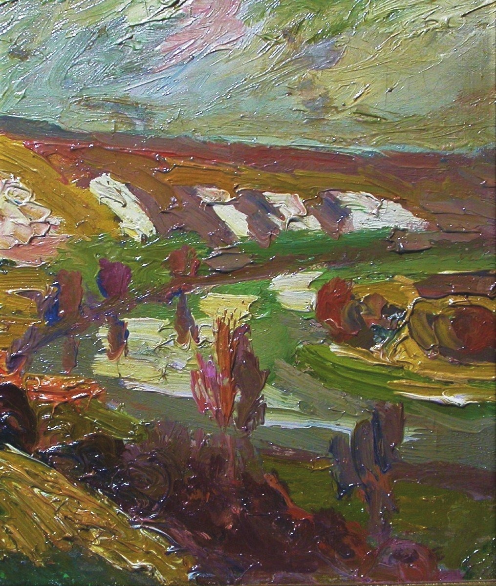 The Seine At Les Andelys - Pierre Dumont - Post-impressionist School -photo-3