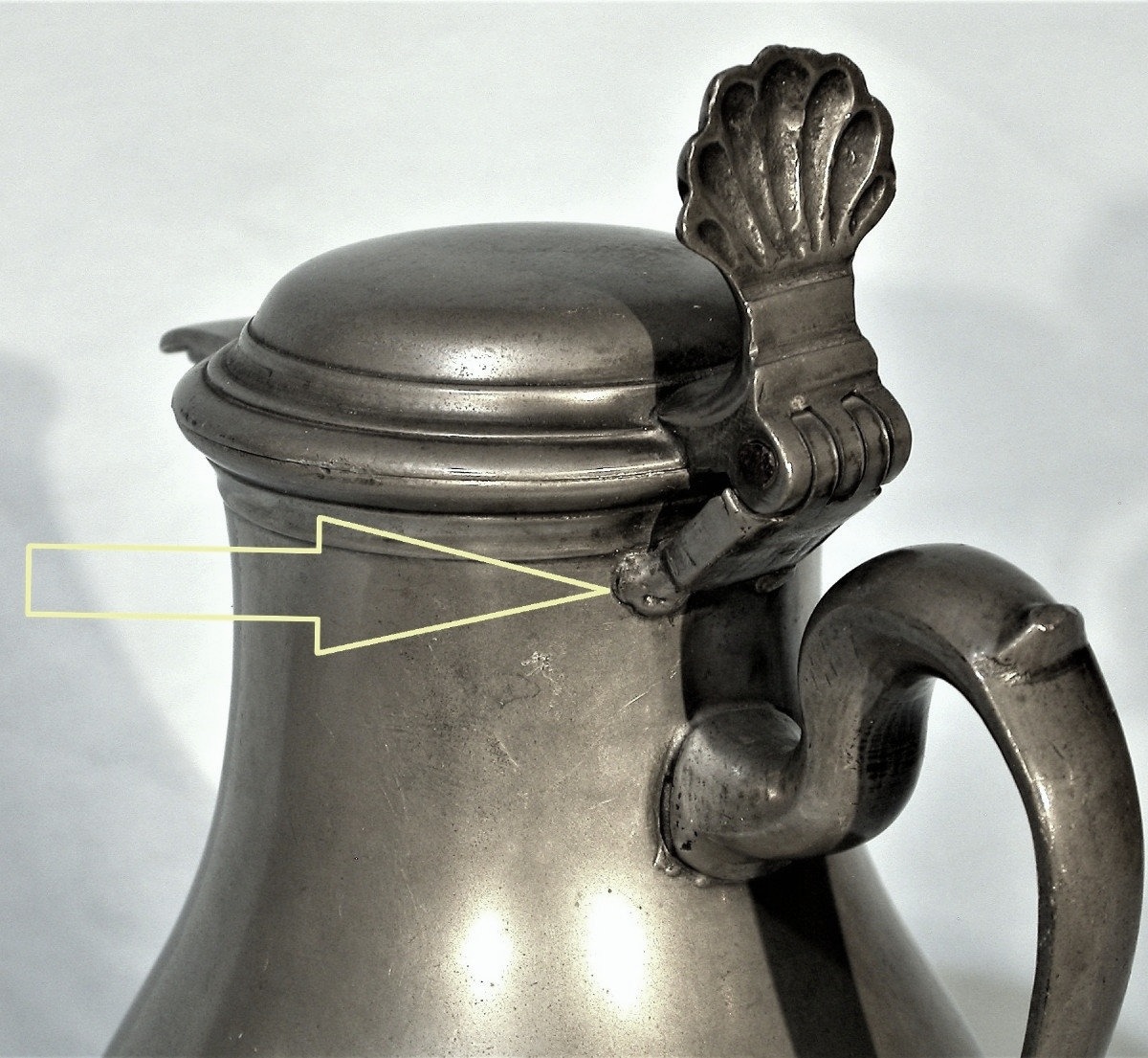 Pewter Wine Pitcher - Belgium (brussels (?), 19th Century-photo-3