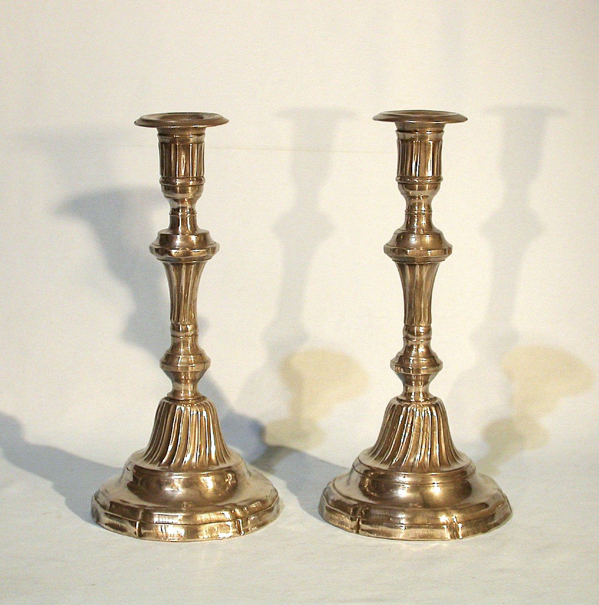 Pair Of Pewter Candlesticks - Bordeaux, Late 18th Century-photo-2