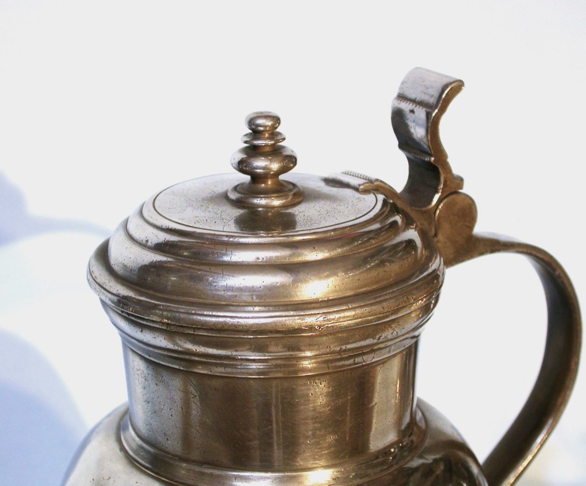 RARE AIGUIERE "SCHENKKANNE" EN ETAIN - SAXE (ANNABERG), XVIII ème s-photo-2