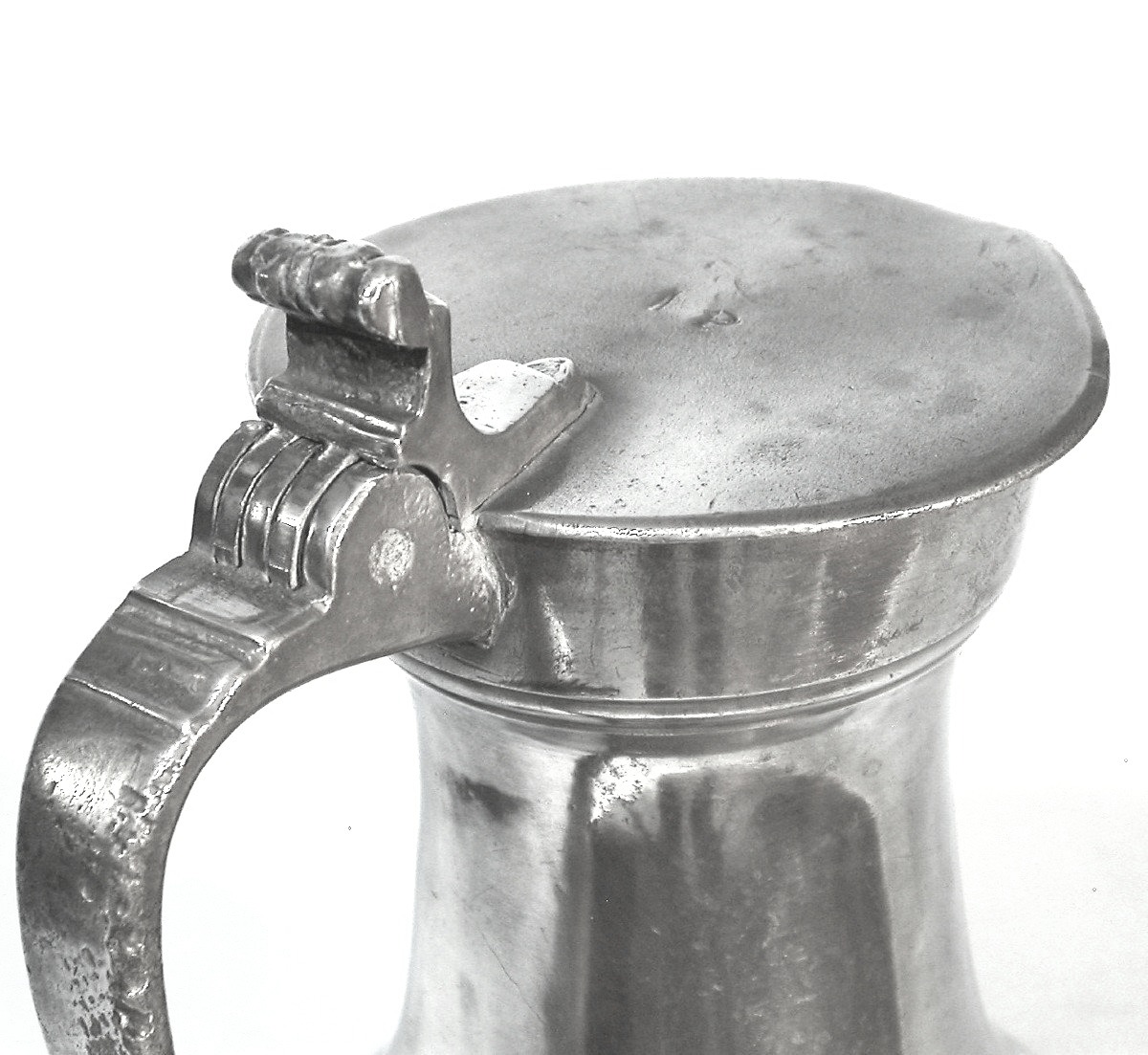 Rare Pewter Wine Pitcher - Etampes, 18th Century-photo-3