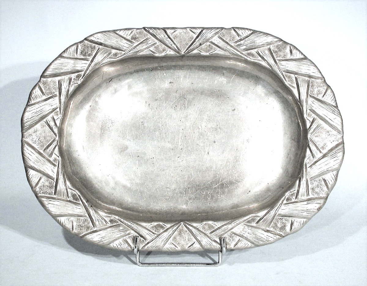 PRESENTOIR "ART DECO" EN ETAIN DE GEORGES IRMAN (IRRMANN)