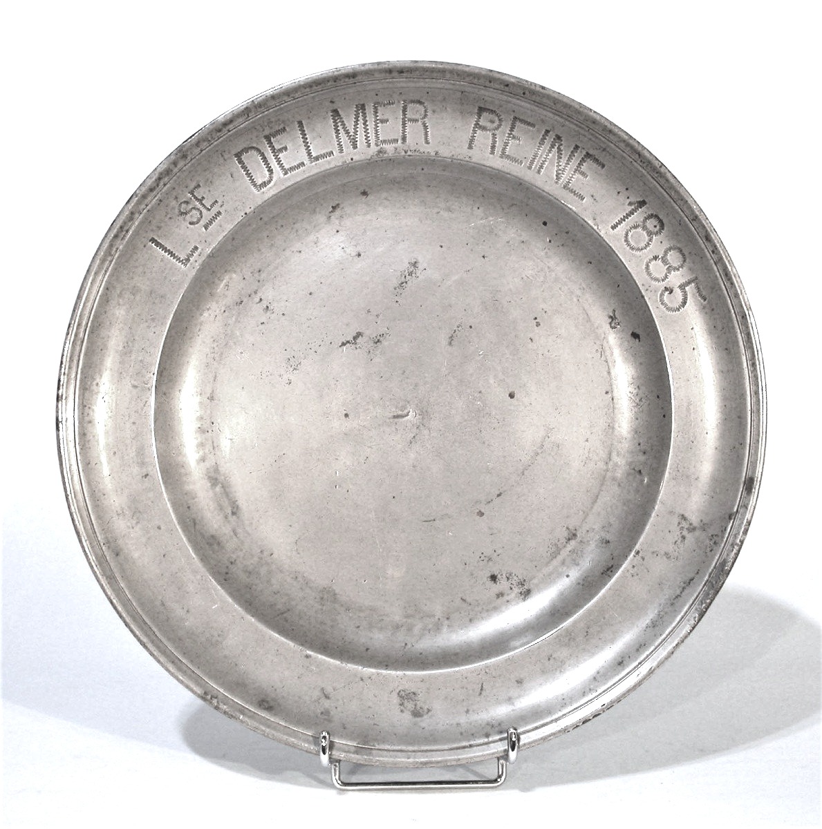 Pewter Dedication Dish - Lille, Early 19th Century-photo-4