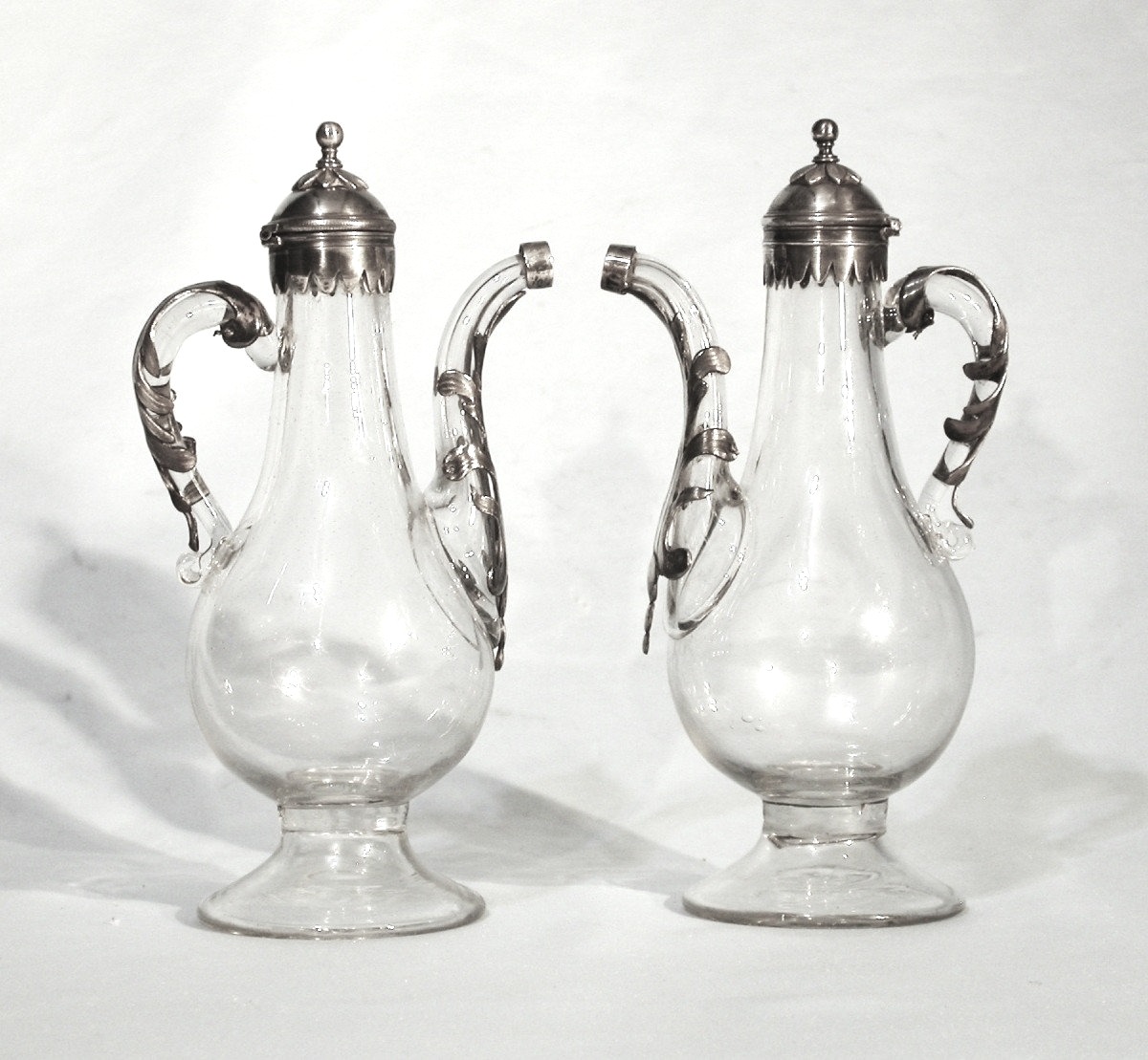 PAIRE DE BURETTES EN VERRE - FIN DU XVIII ème s-photo-5