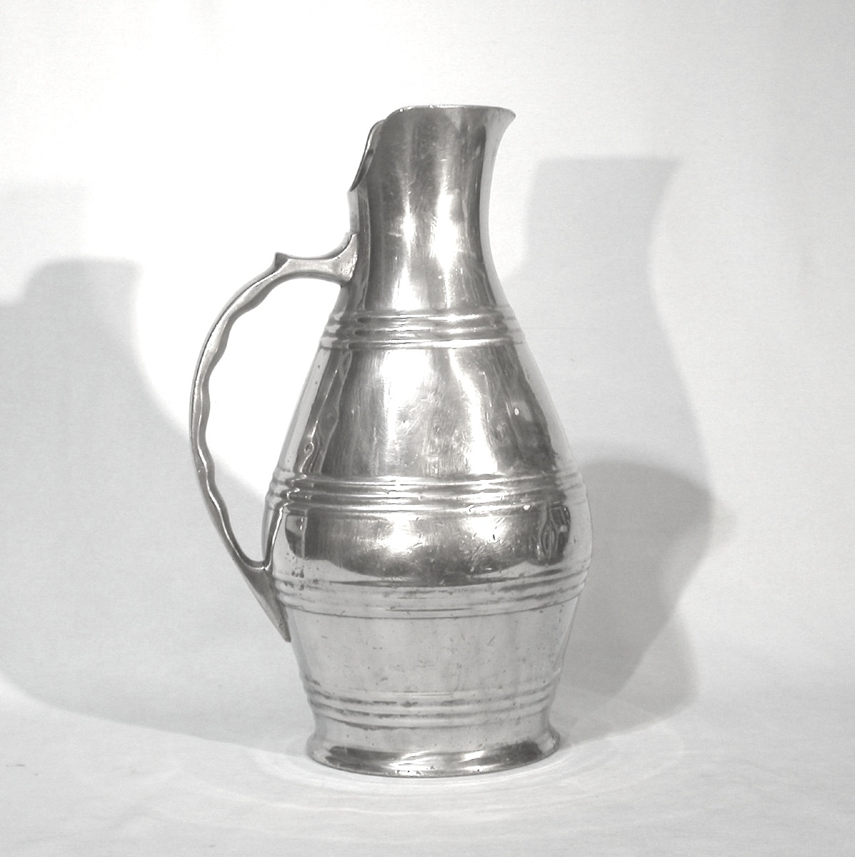 Pewter Wine Merchant Jug - Ile De France, 19th Century-photo-2
