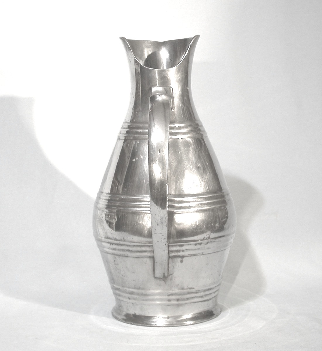 Pewter Wine Merchant Jug - Ile De France, 19th Century-photo-2
