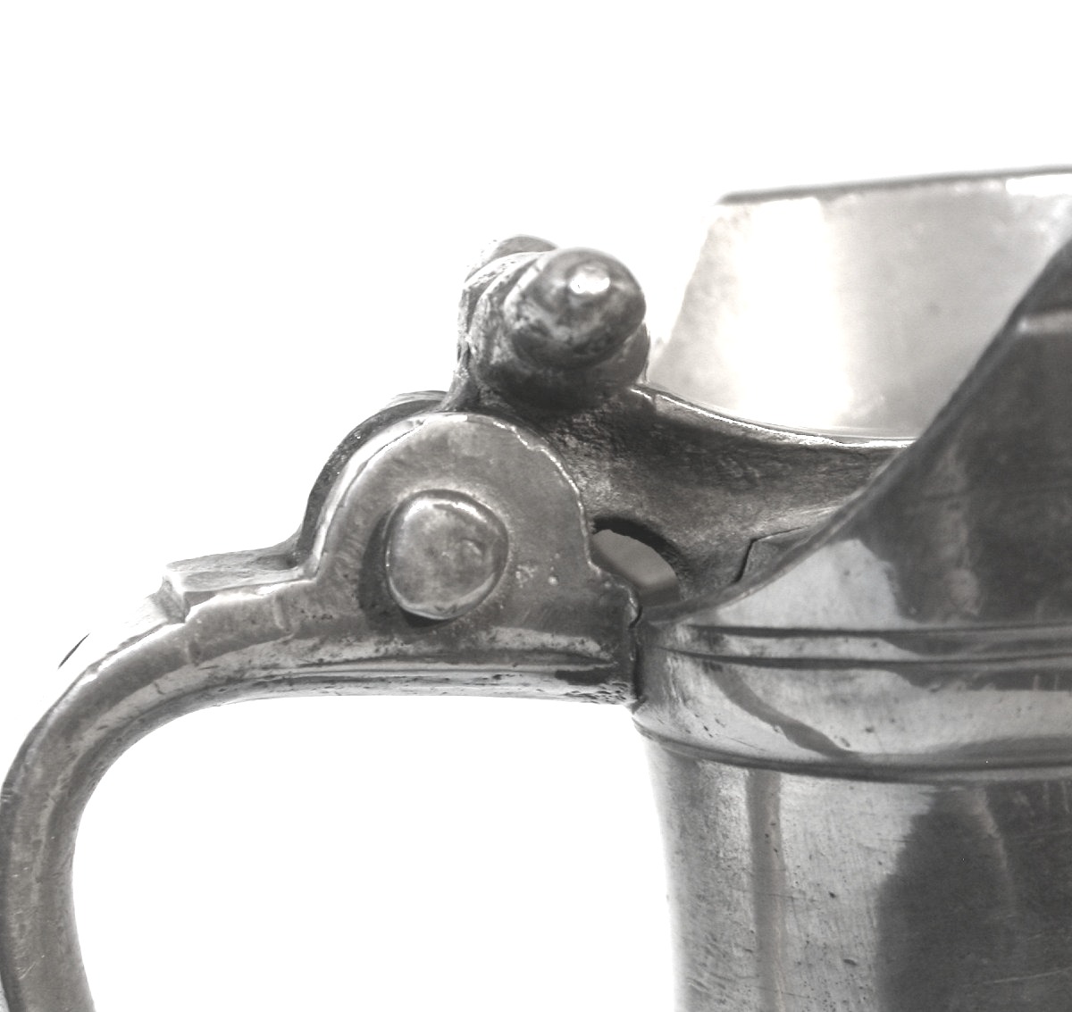 Rare Pewter Wine Pitcher - Orleans, 18th Century-photo-3