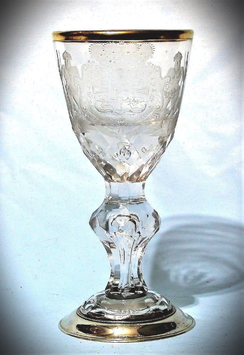 Large Crystal Glass - Denmark, 18th Century-photo-2