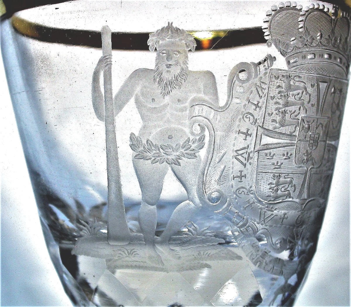 Large Crystal Glass - Denmark, 18th Century-photo-4