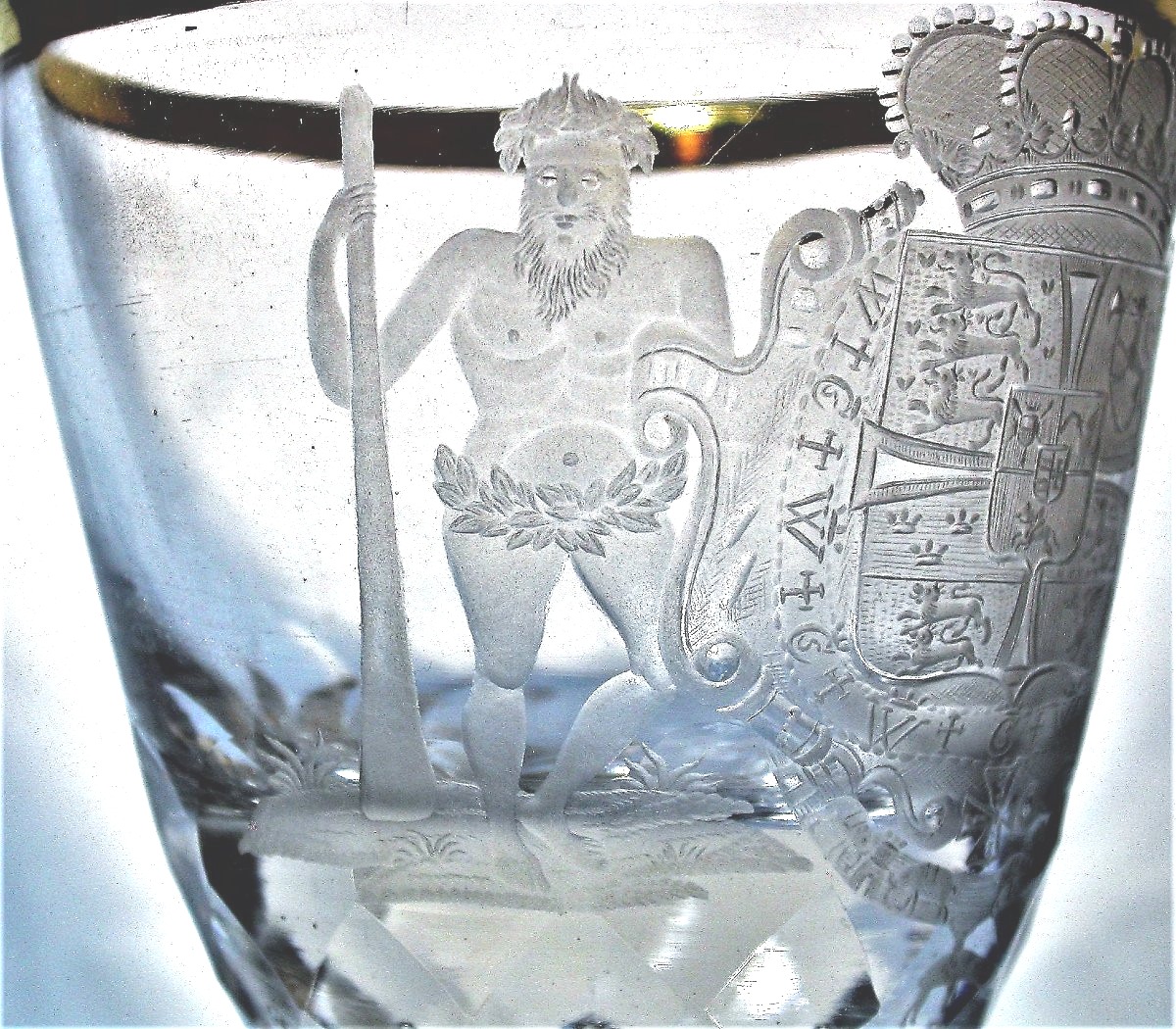 Large Crystal Glass - Denmark, 18th Century-photo-1