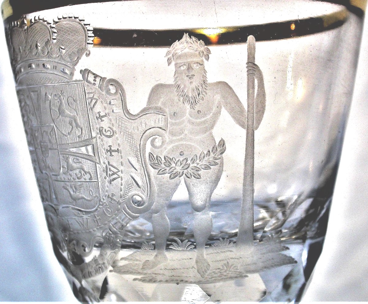 Large Crystal Glass - Denmark, 18th Century-photo-2