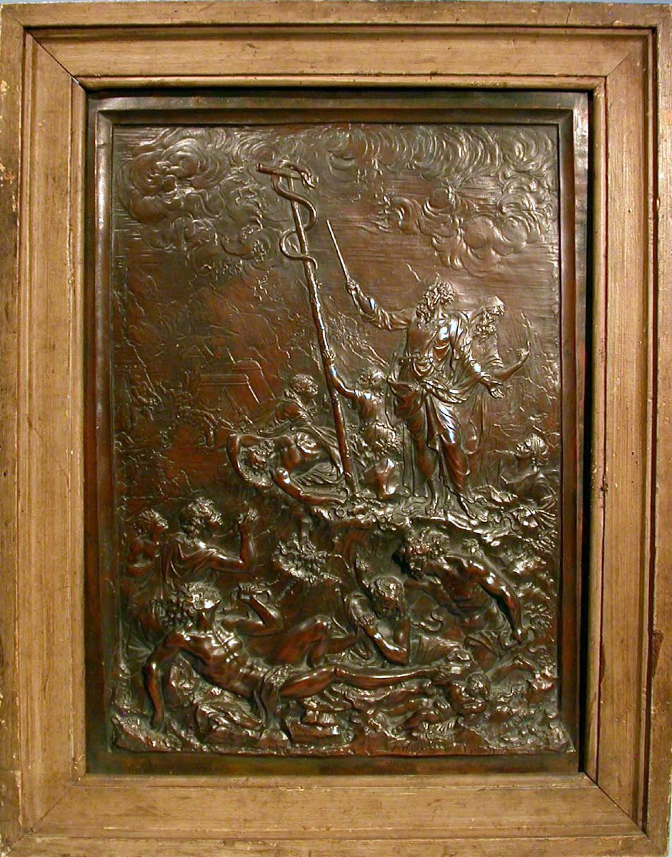 PLAQUE EN CUIVRE : MOÏSE ET LE SERPENT D'AIRAIN-photo-5