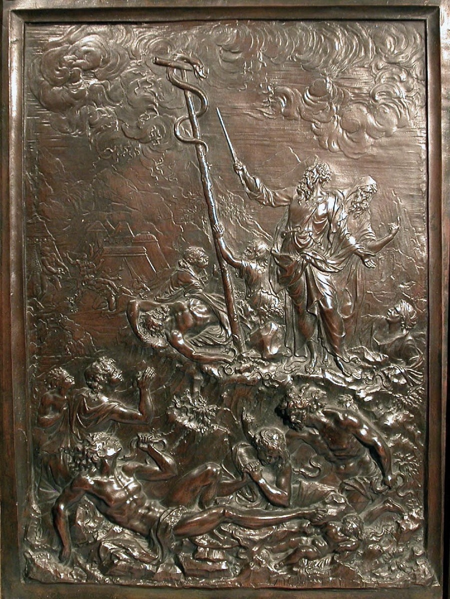 Copper Plaque: Moïse And The Bronze Serpent-photo-4